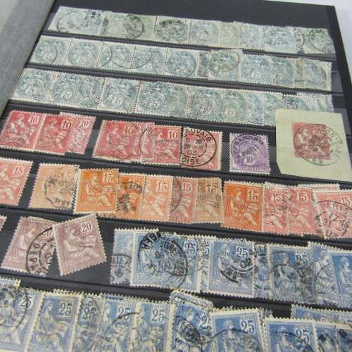 France & Colonies 32 Page Stamp album with decent French stamp
